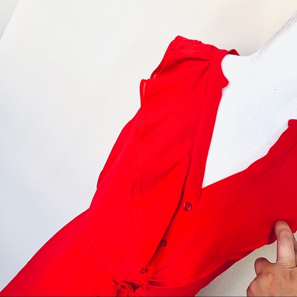 NEW w/ TAG Ruffled Sleeveless Red DRESS - Picture 3 of 7